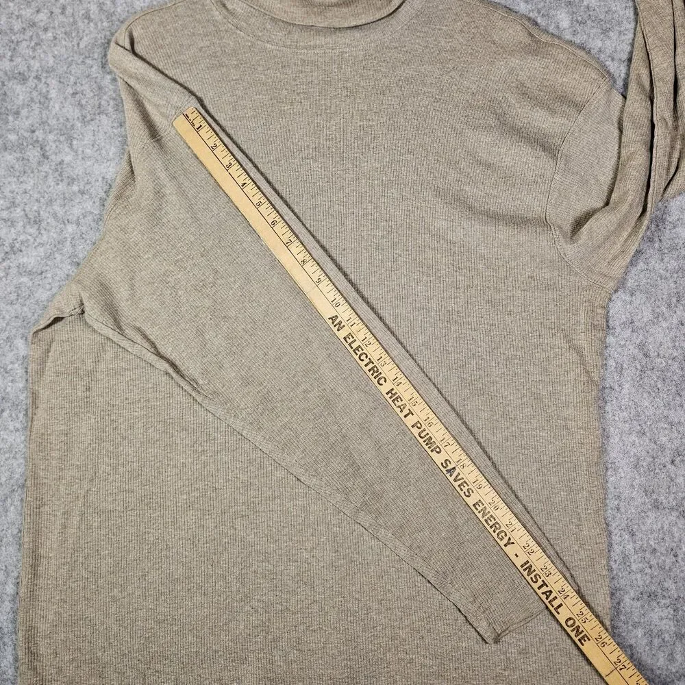 VTG Banana Republic Mens Beige Long Sleeve Turtleneck Sweater Dad Artist Size XL